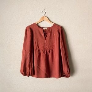 Universal Thread Boho Rust Peasant Top Size L